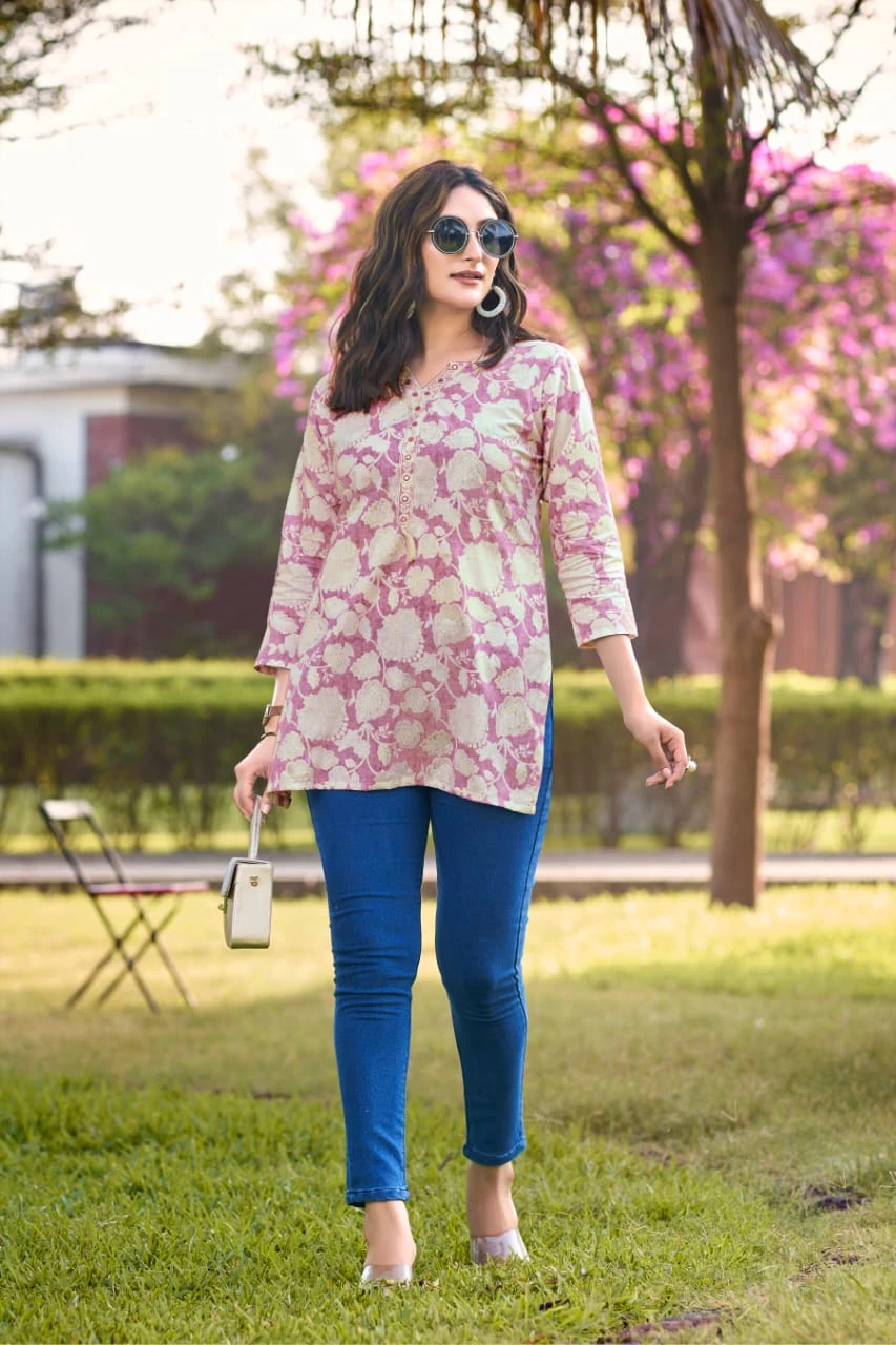 Tips & Tops Cotton Candy Vol 03 Premium Cotton Wholesale Fancy Short Tops Catalog — Wholesale Kurtis, MPA wholesale from Surat — Photo 5
